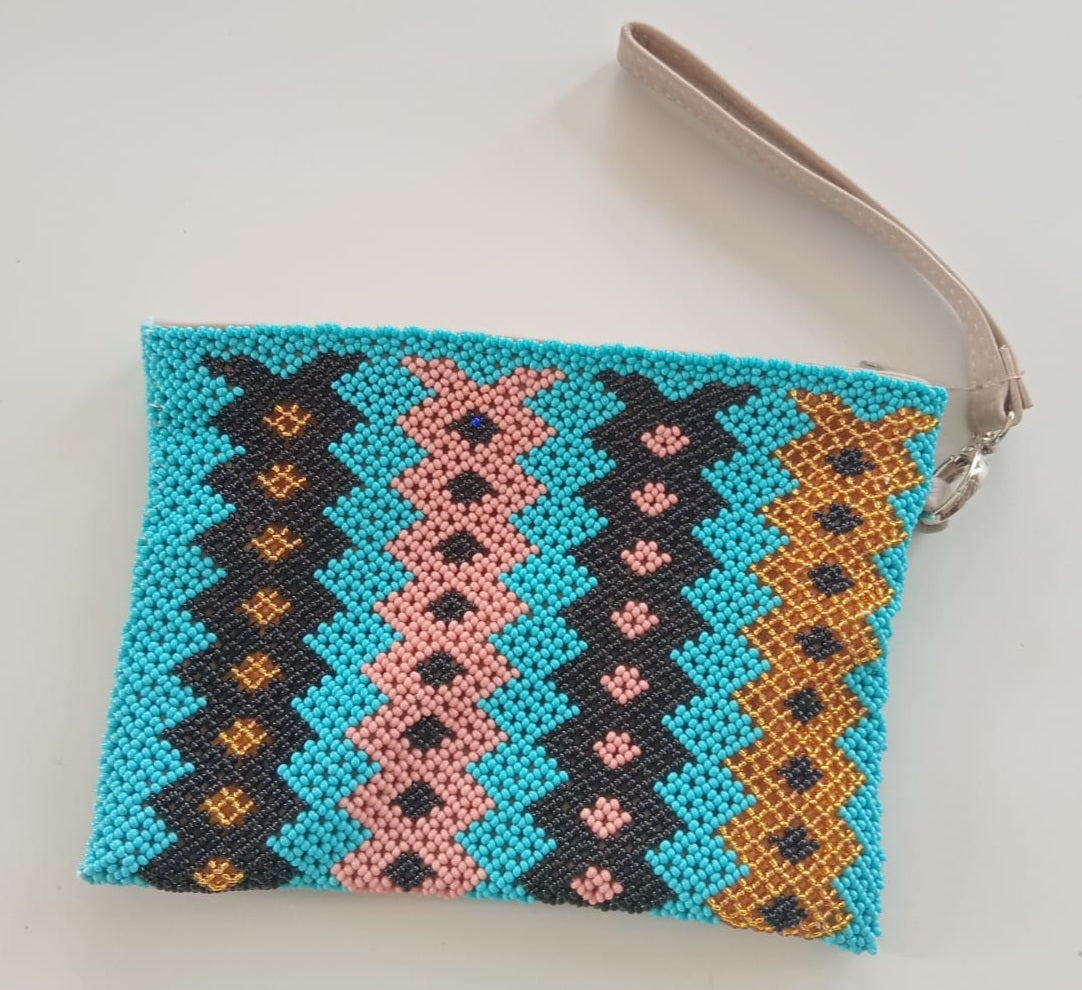 Beaded Leather Clutchbag
