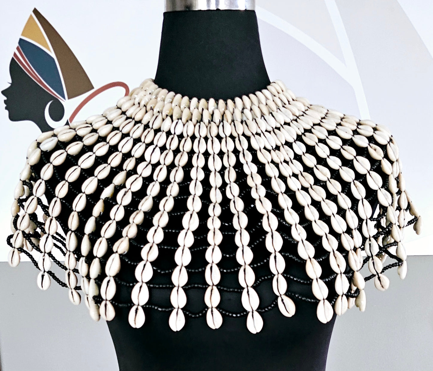African Tribal Cowrie Shells Necklace