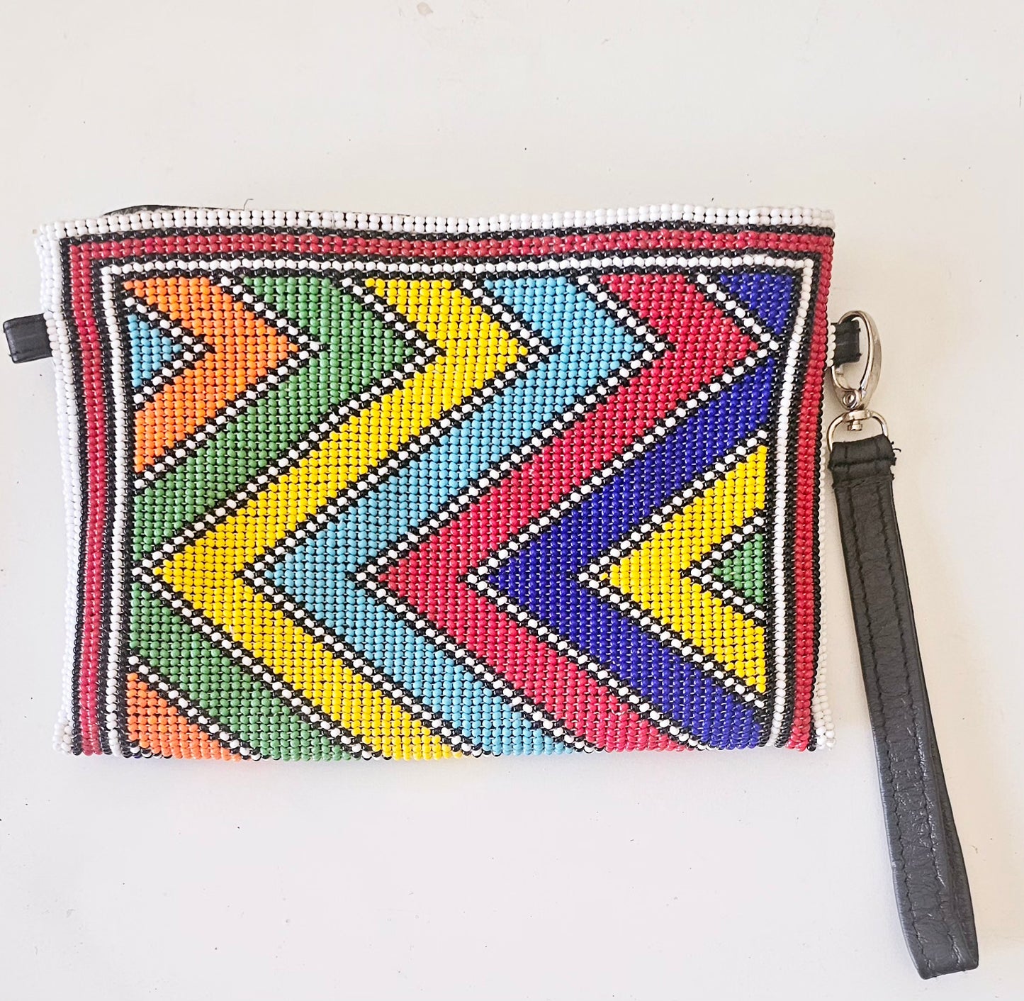 Beaded Leather Clutchbag