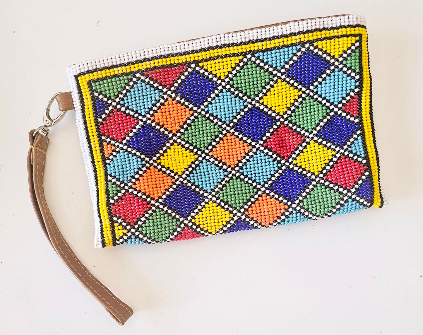 Beaded Leather Clutchbag