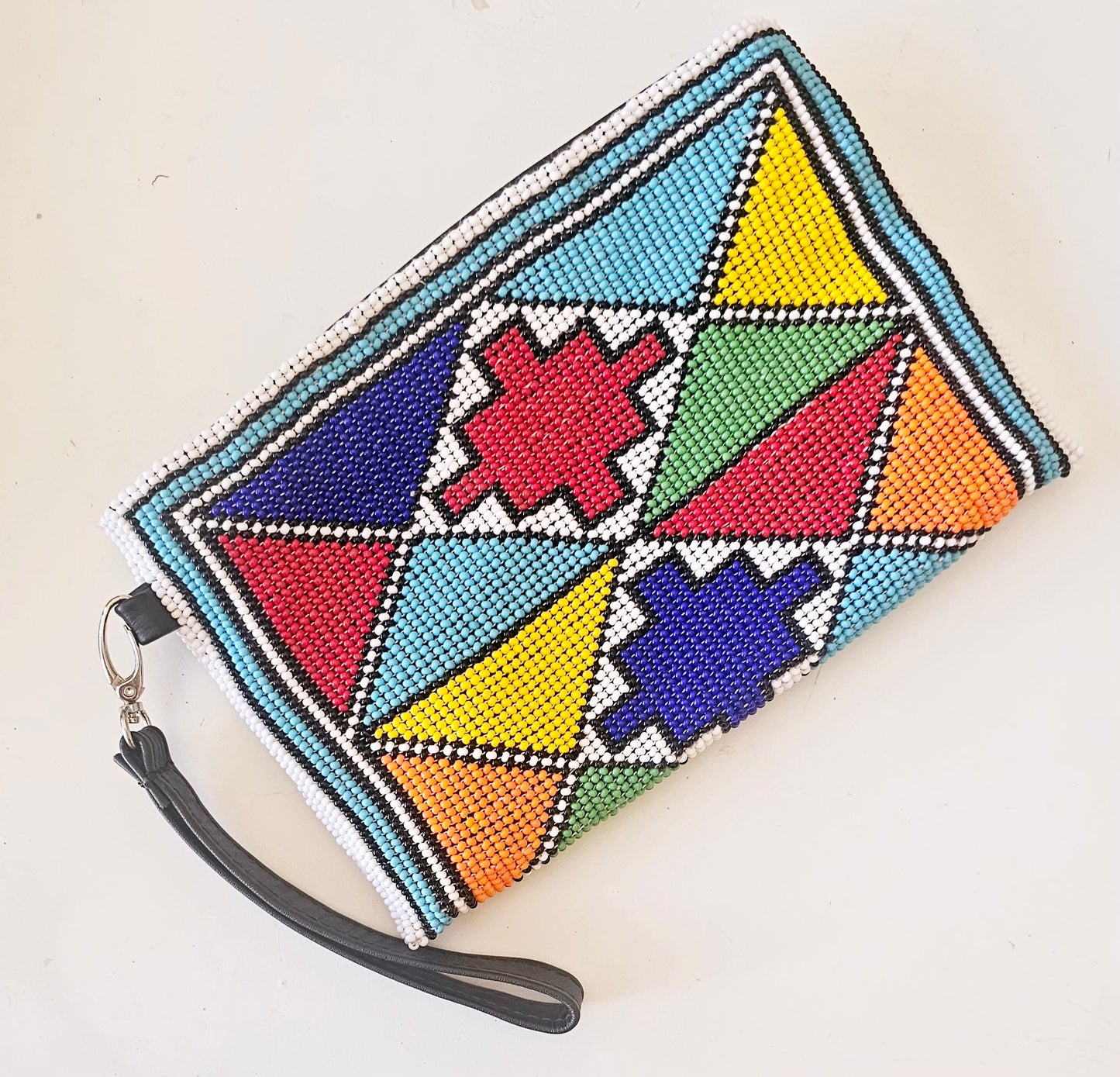 Beaded Leather Clutchbag