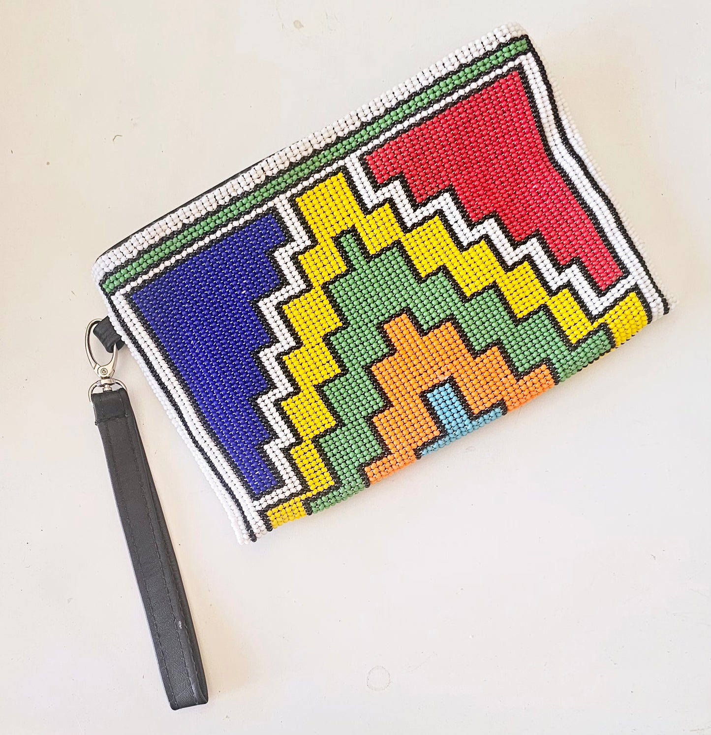 Beaded Leather Clutchbag