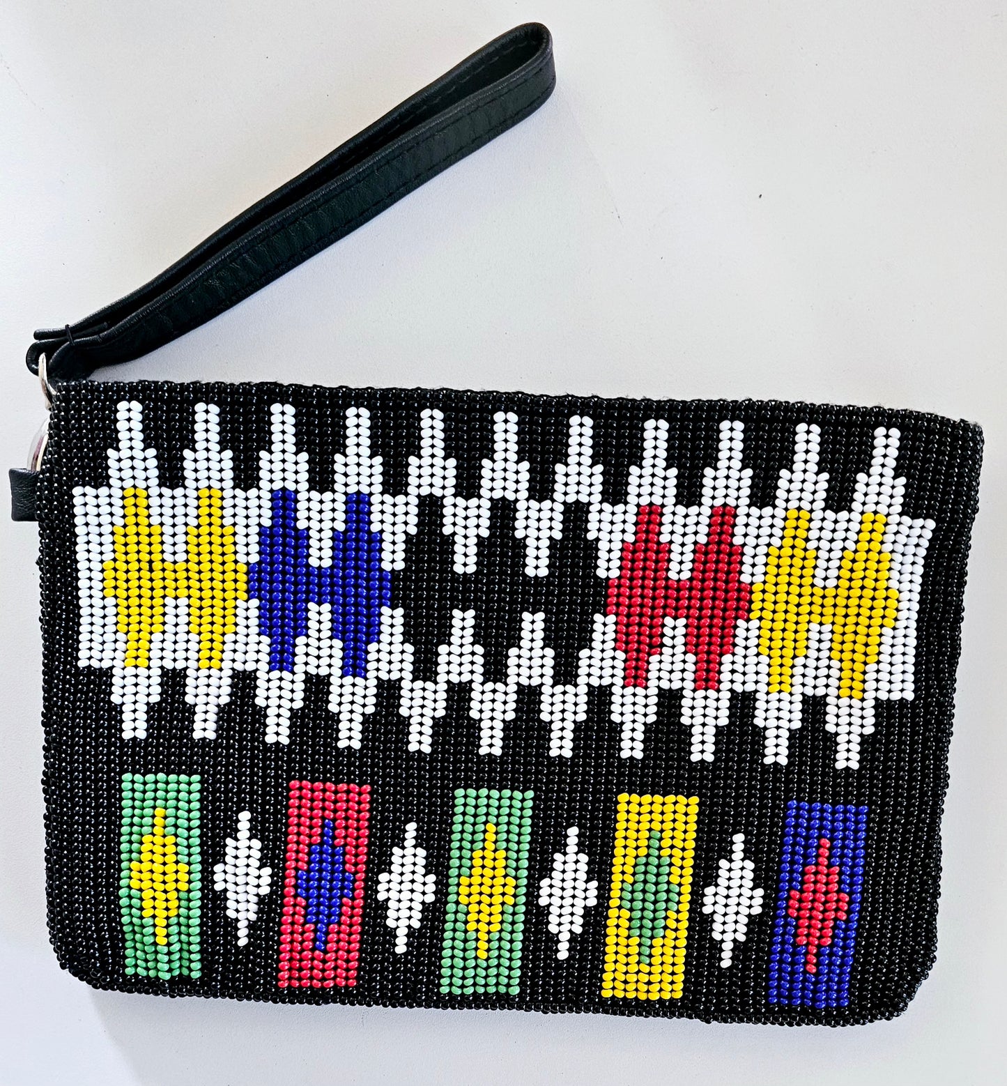 Beaded Leather Clutchbag