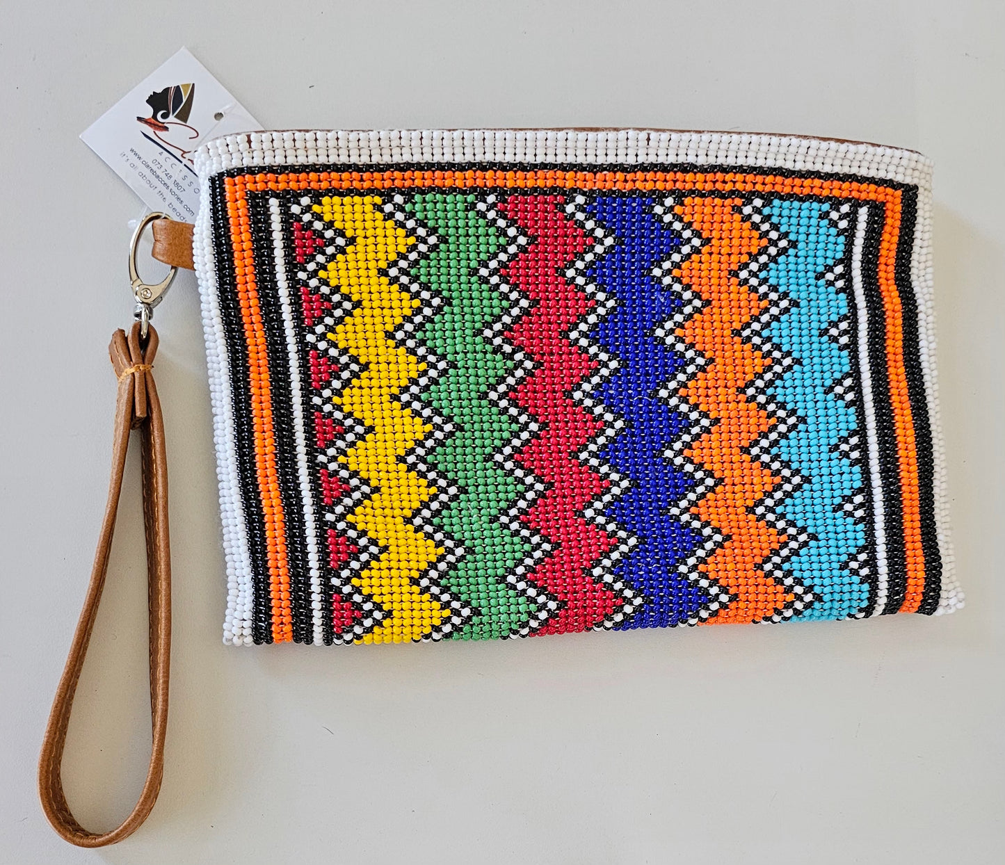 Beaded Leather Clutchbag