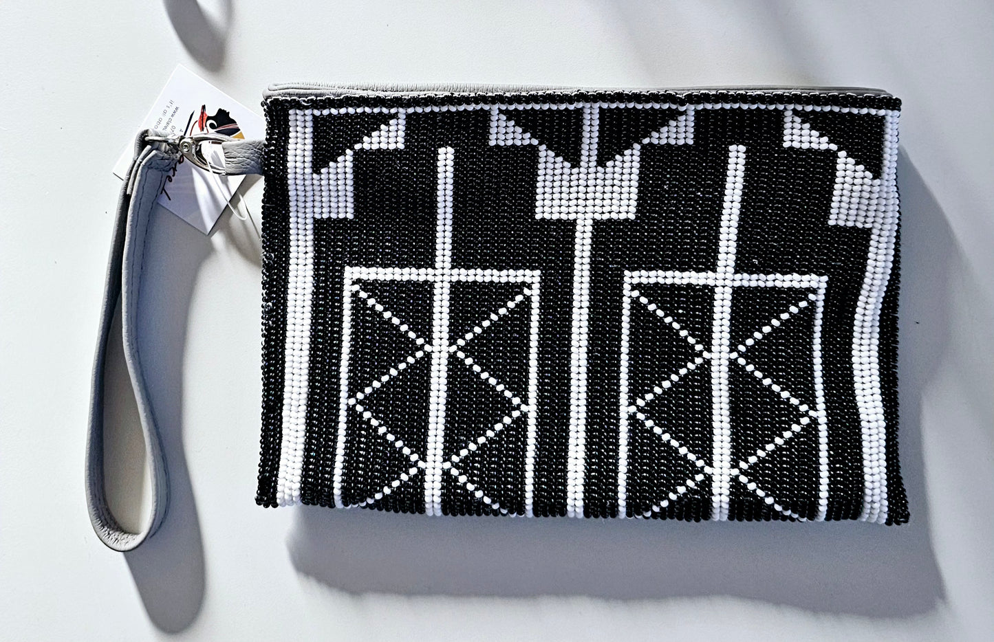 Beaded Leather Clutchbag