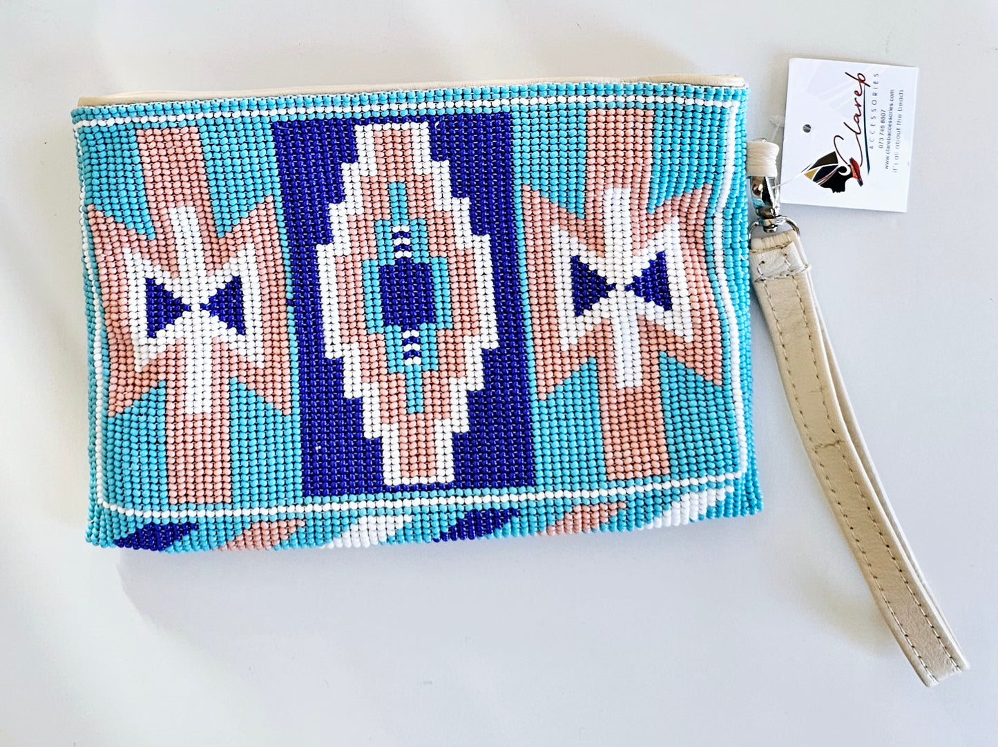 Beaded Leather Clutchbag