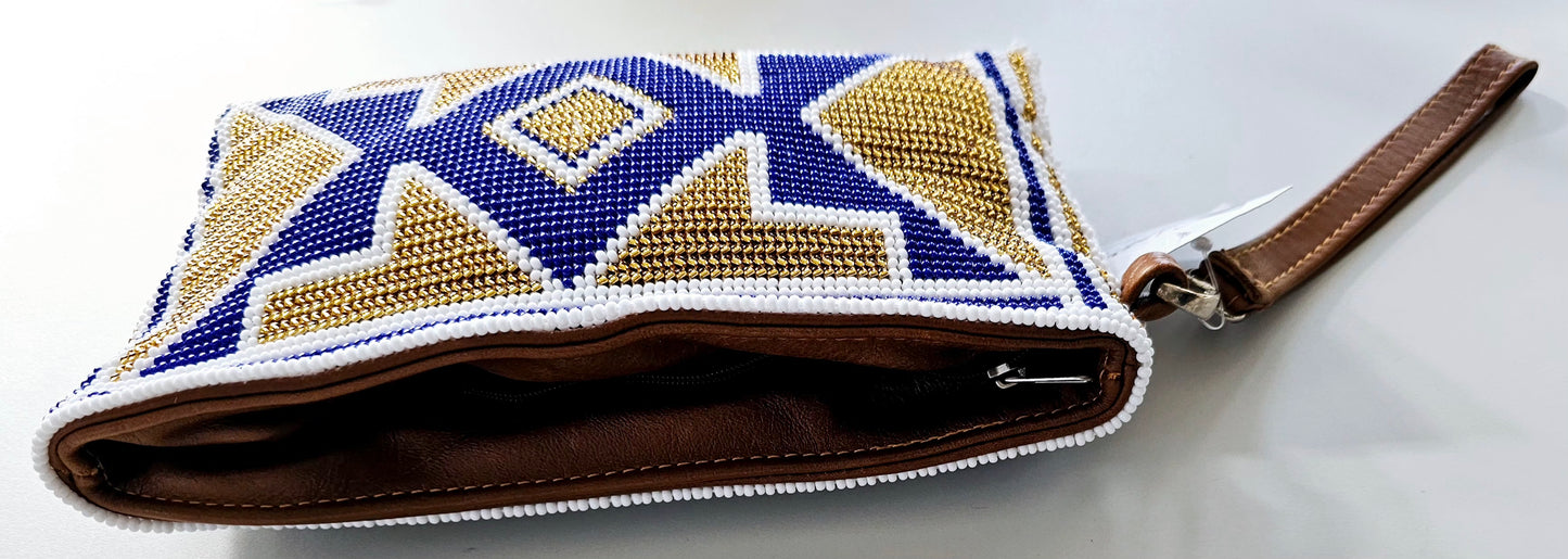 Beaded Leather Clutchbag