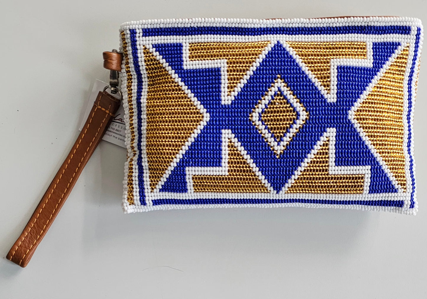 Beaded Leather Clutchbag