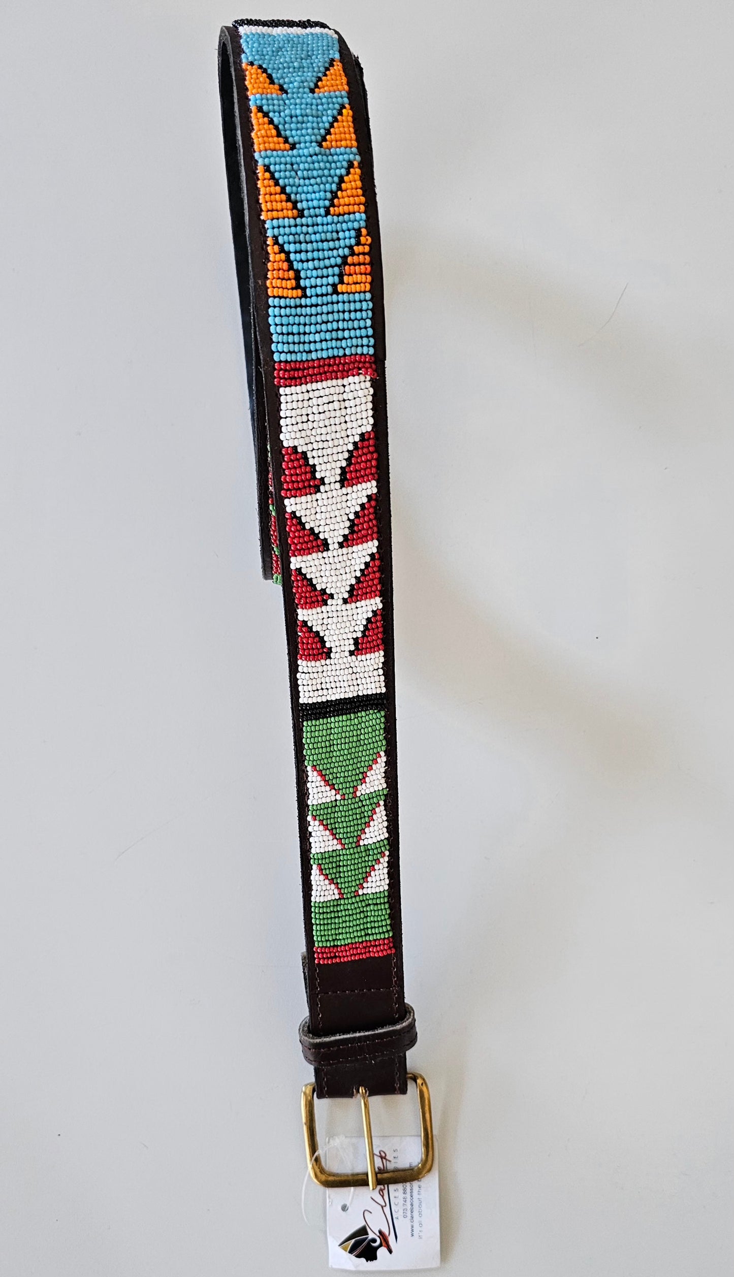 Leather Beaded Belt