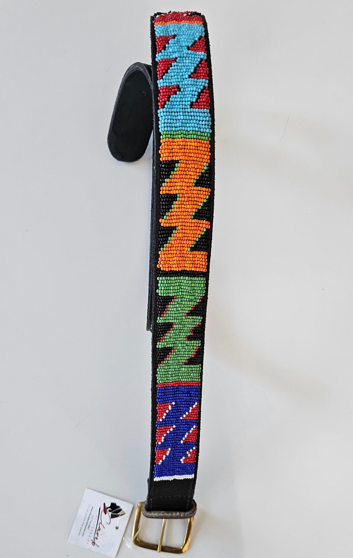 Leather Beaded Belt