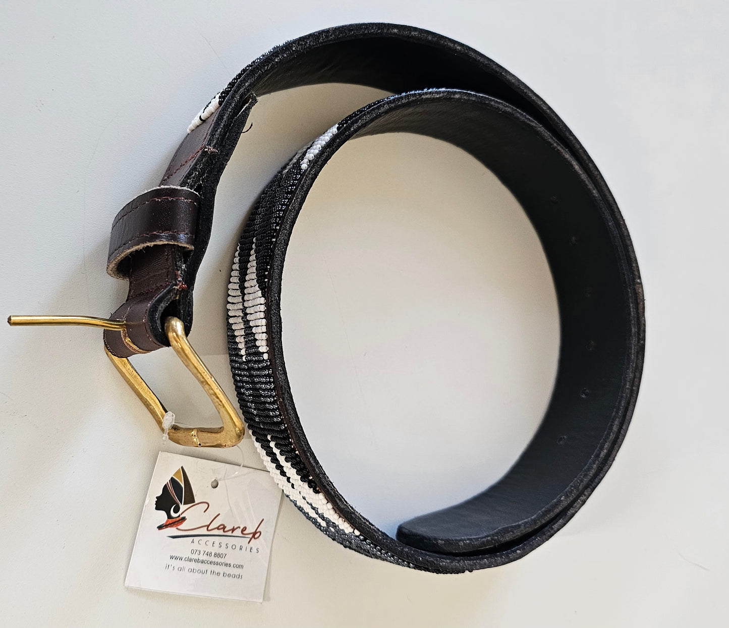 Leather Beaded Belt