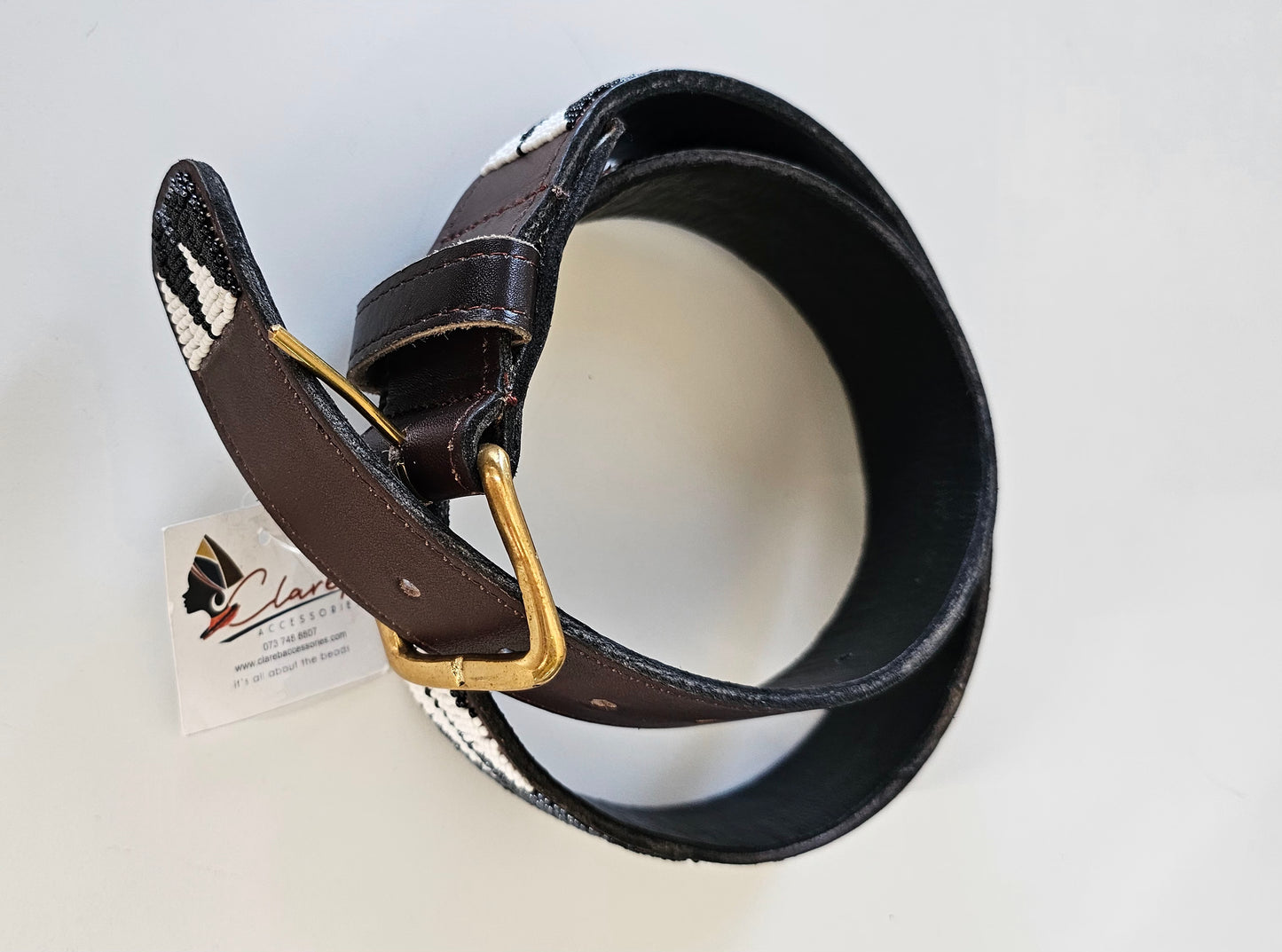 Leather Beaded Belt