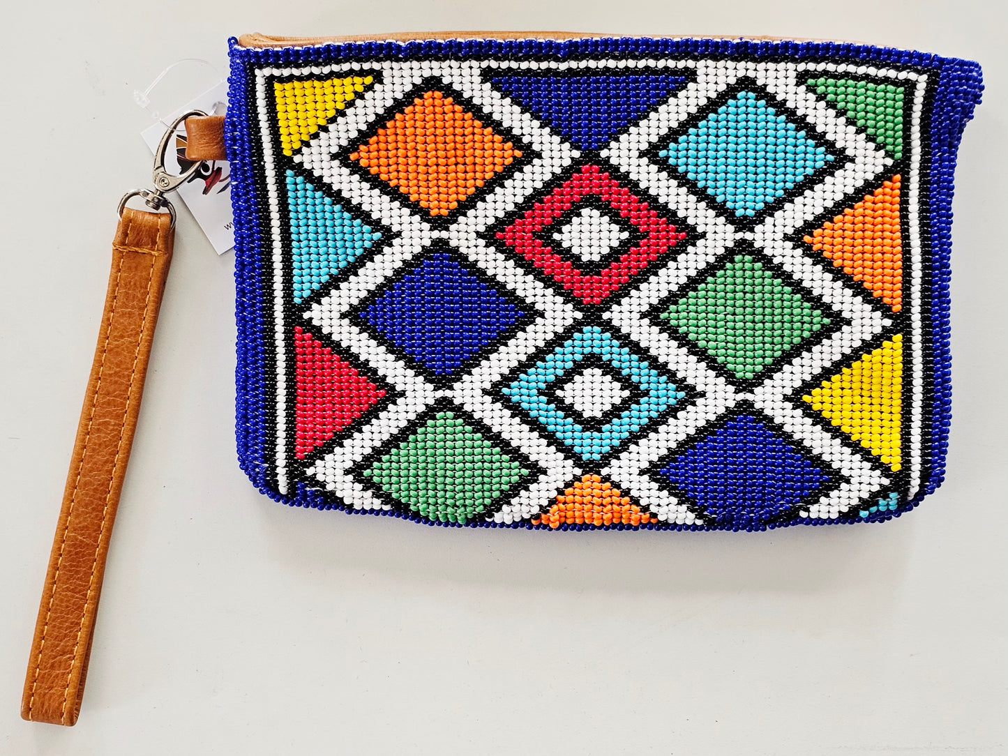 Beaded Leather Clutchbag