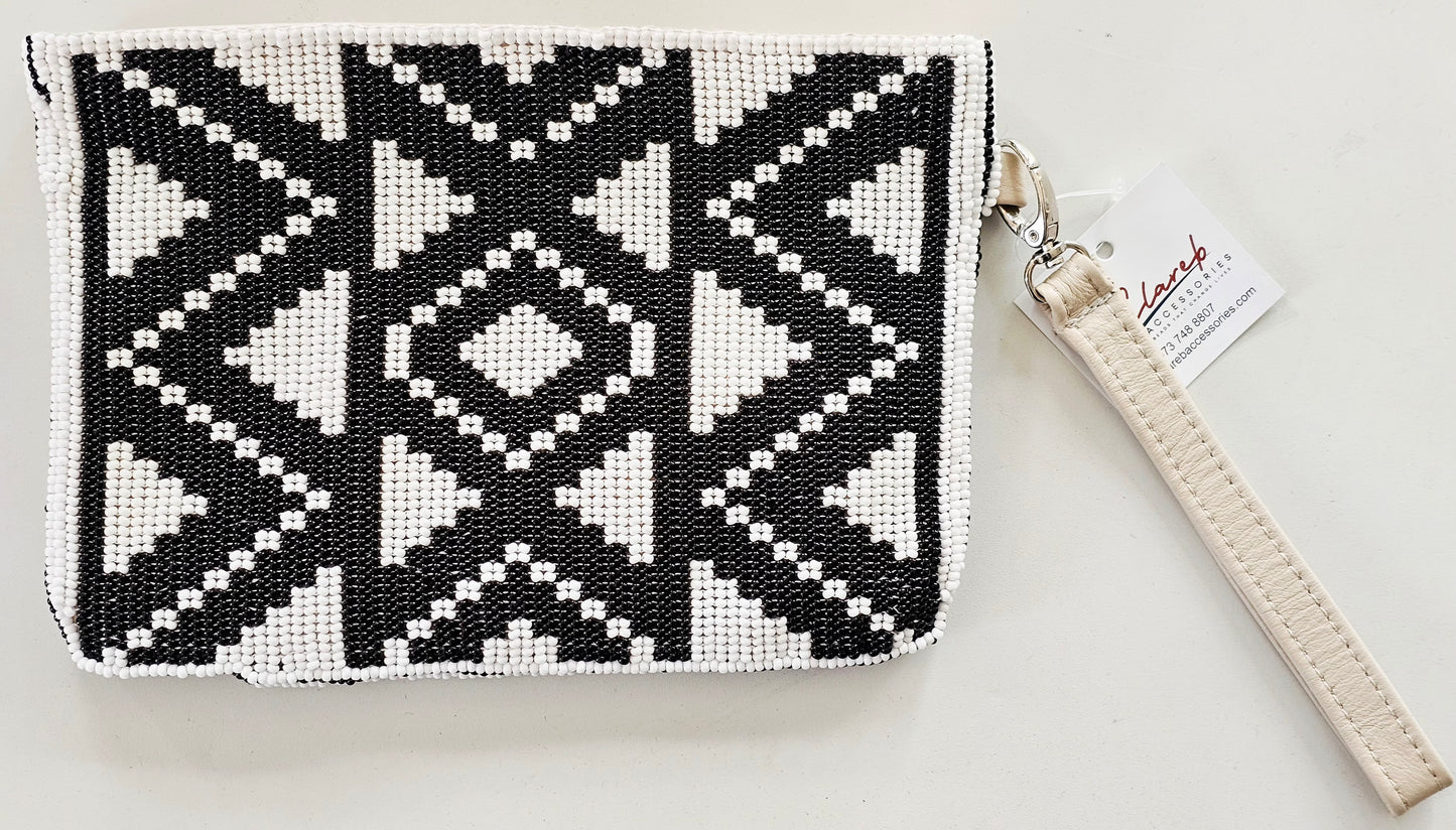Beaded Leather Clutchbag
