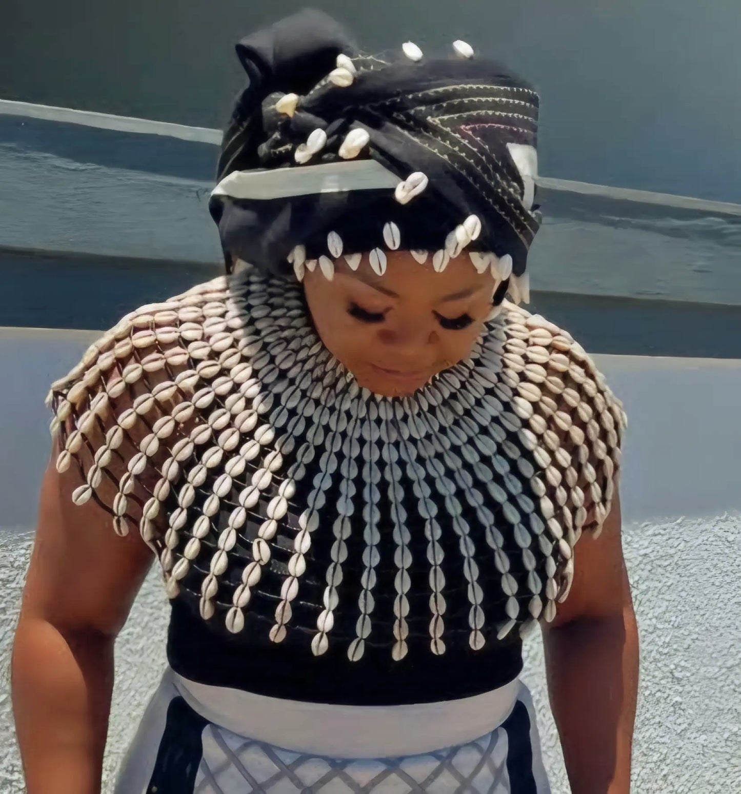 African Tribal Cowrie Shells Necklace