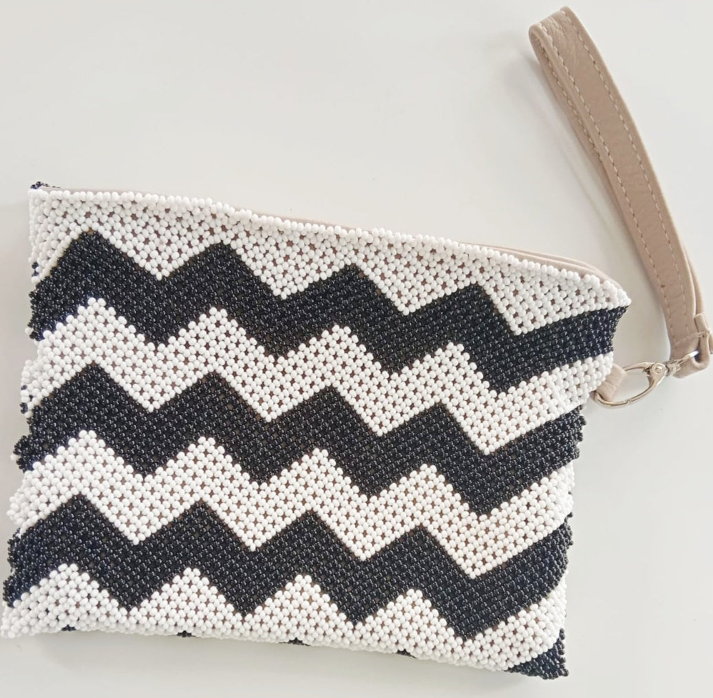 Beaded Leather Clutchbag