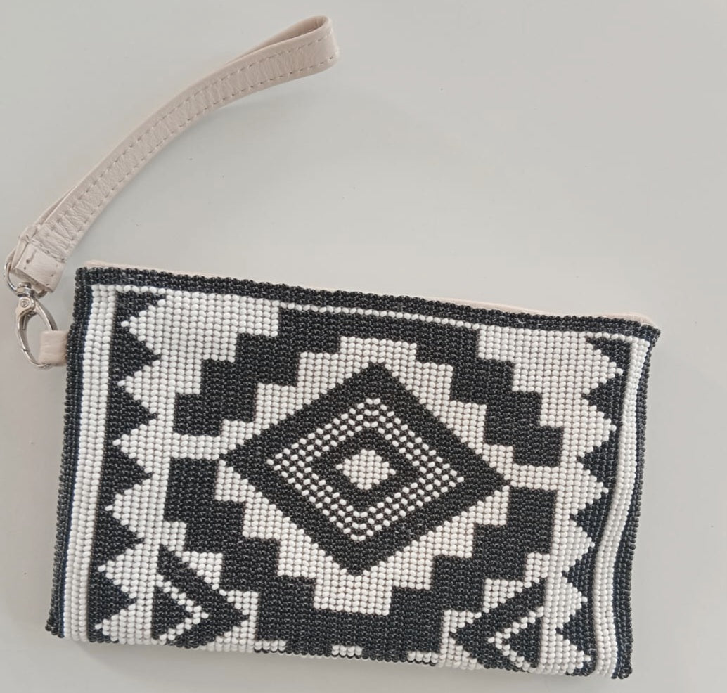 Beaded Leather Clutchbag