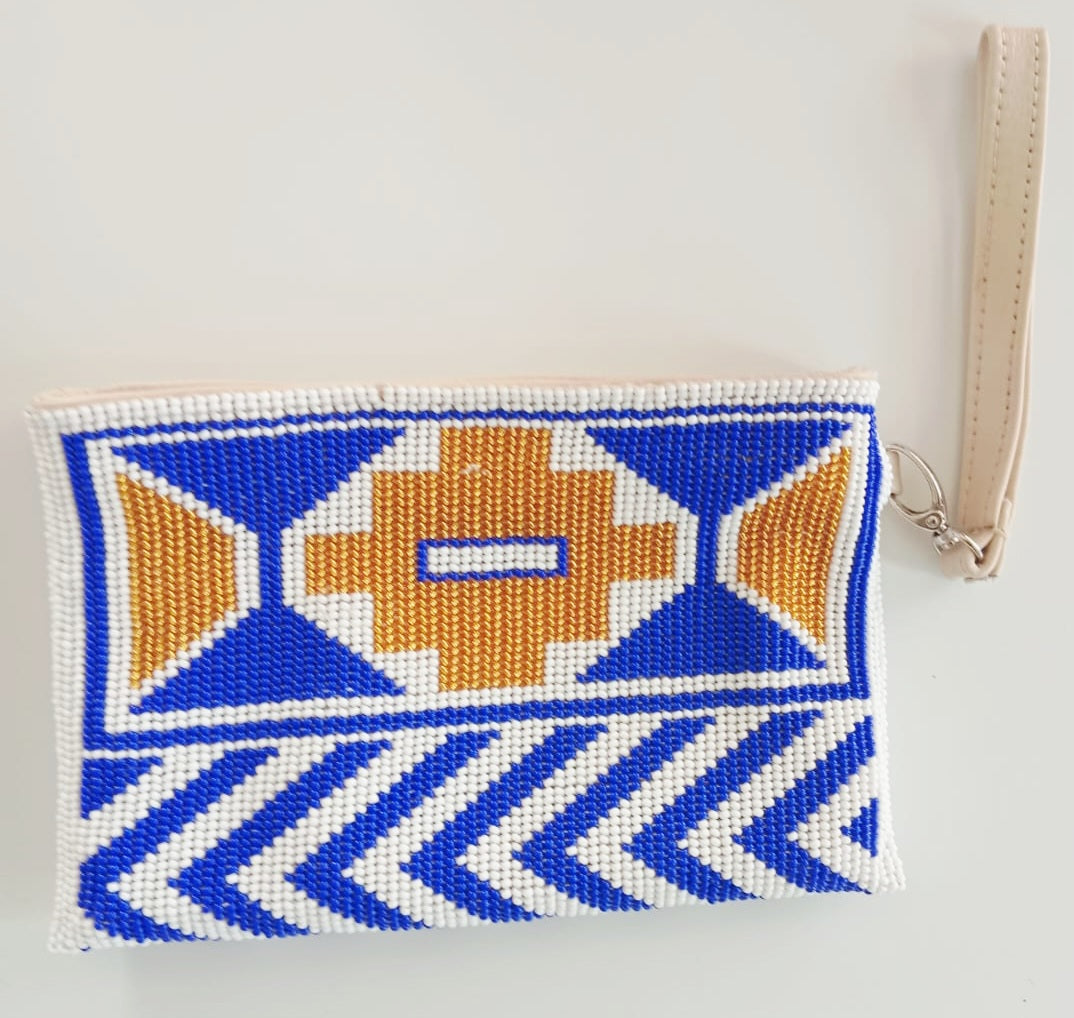Beaded Leather Clutchbag