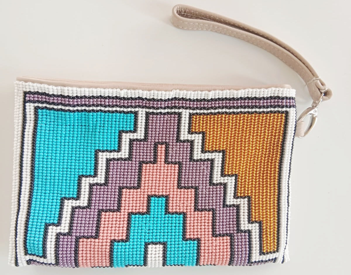 Beaded Leather Clutchbag