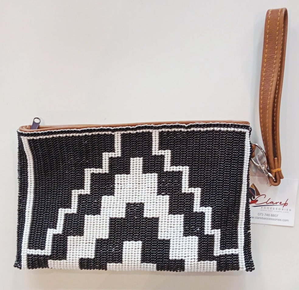 Beaded Leather Clutchbag