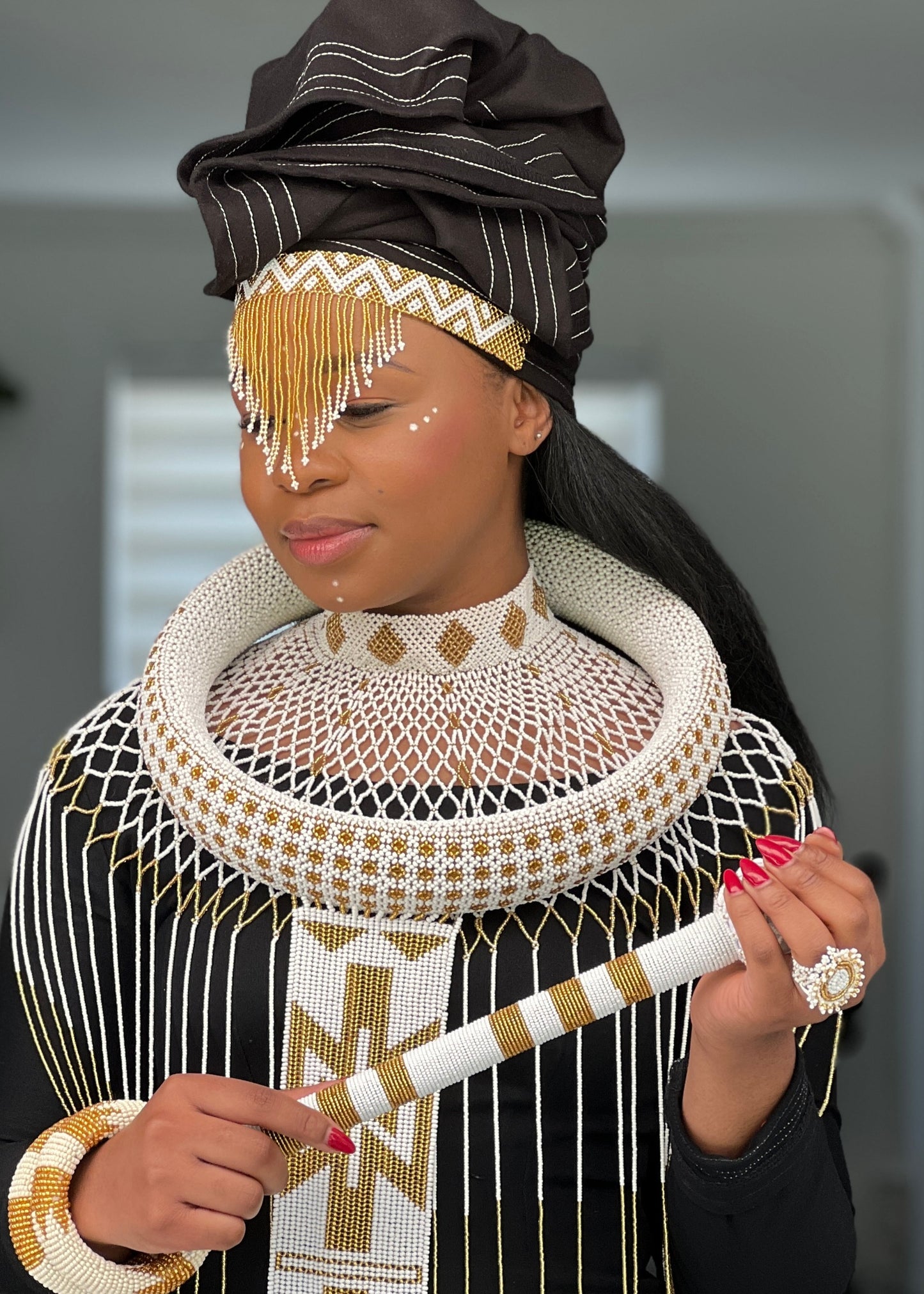 Beaded Head Veil