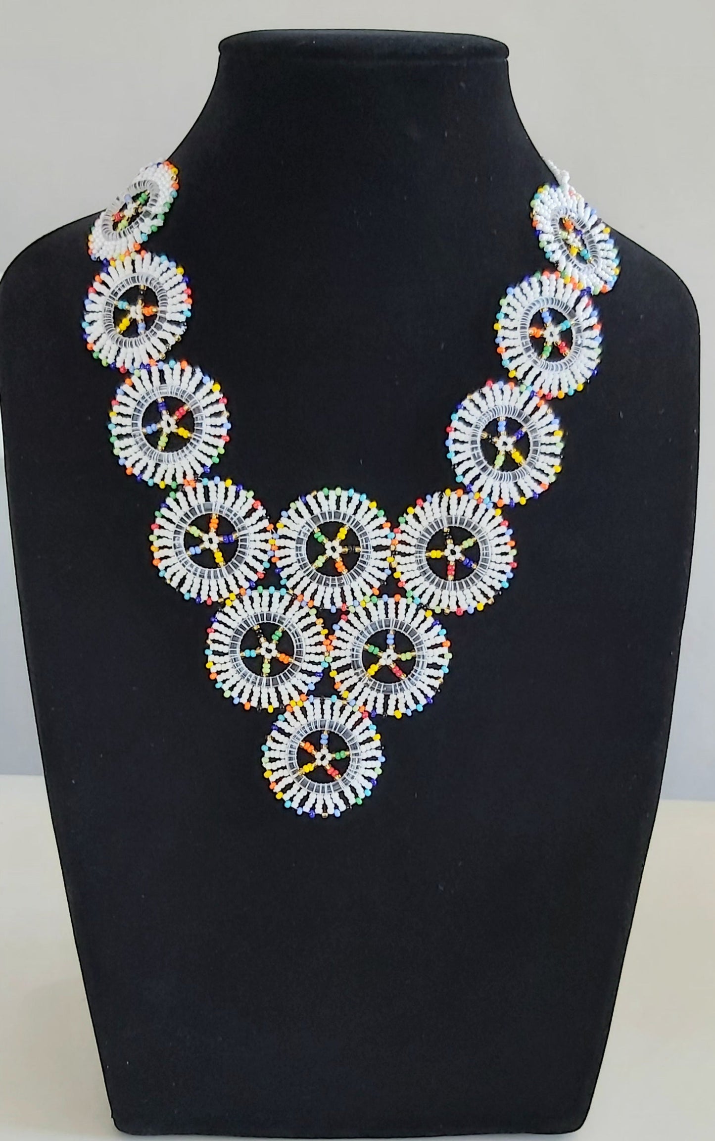 Beaded V Circle Neckpiece