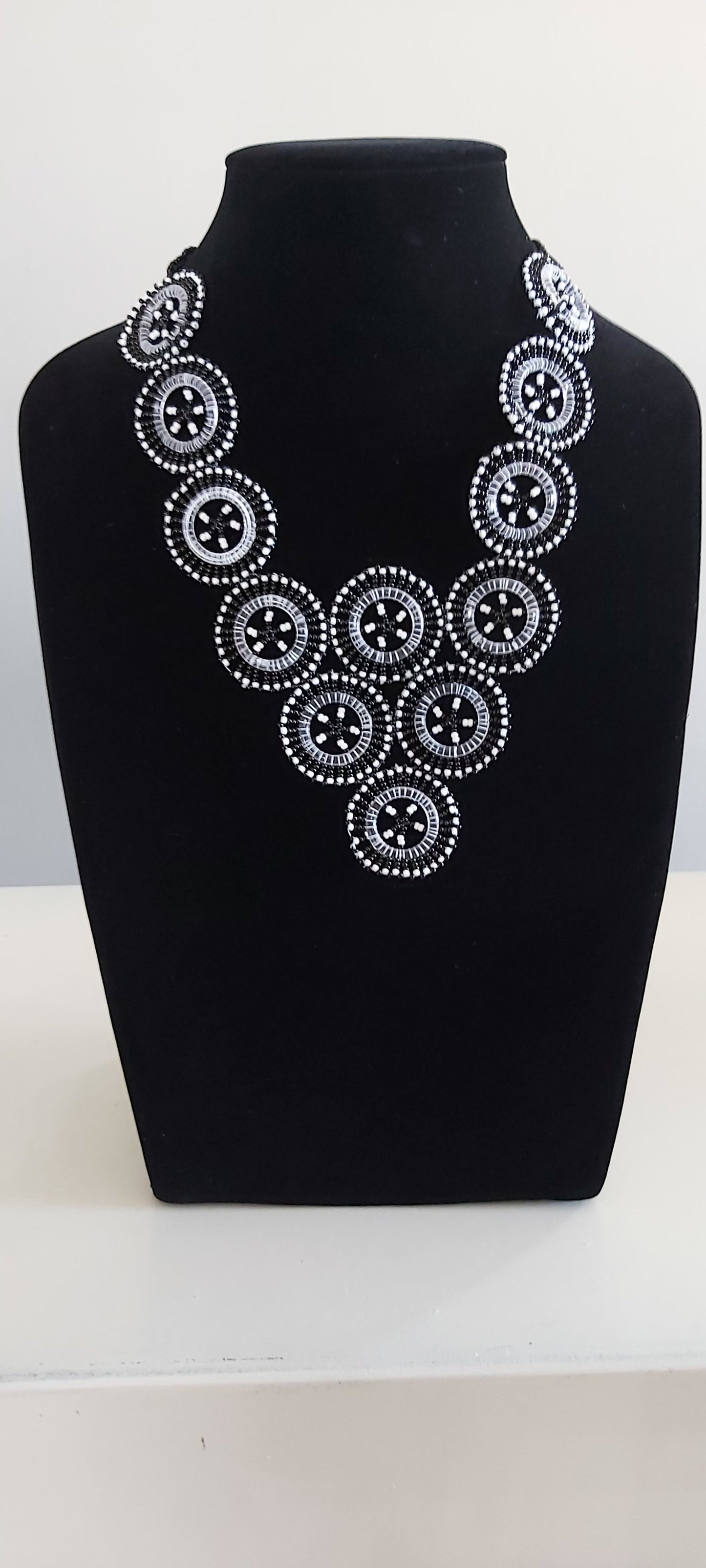 Beaded V Circle Neckpiece