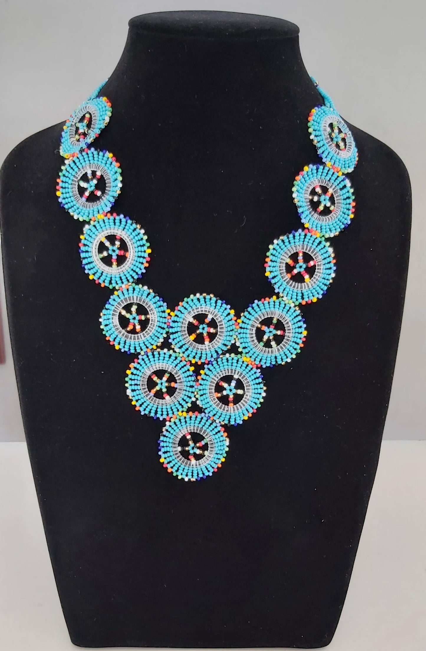 Beaded V Circle Neckpiece