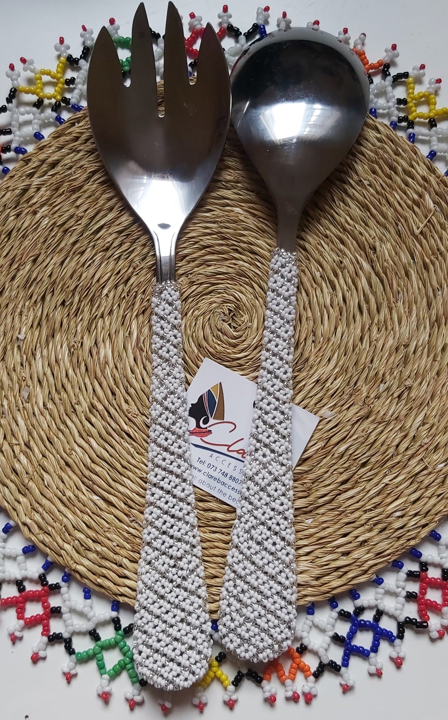 Beaded Salad Servers set (2)