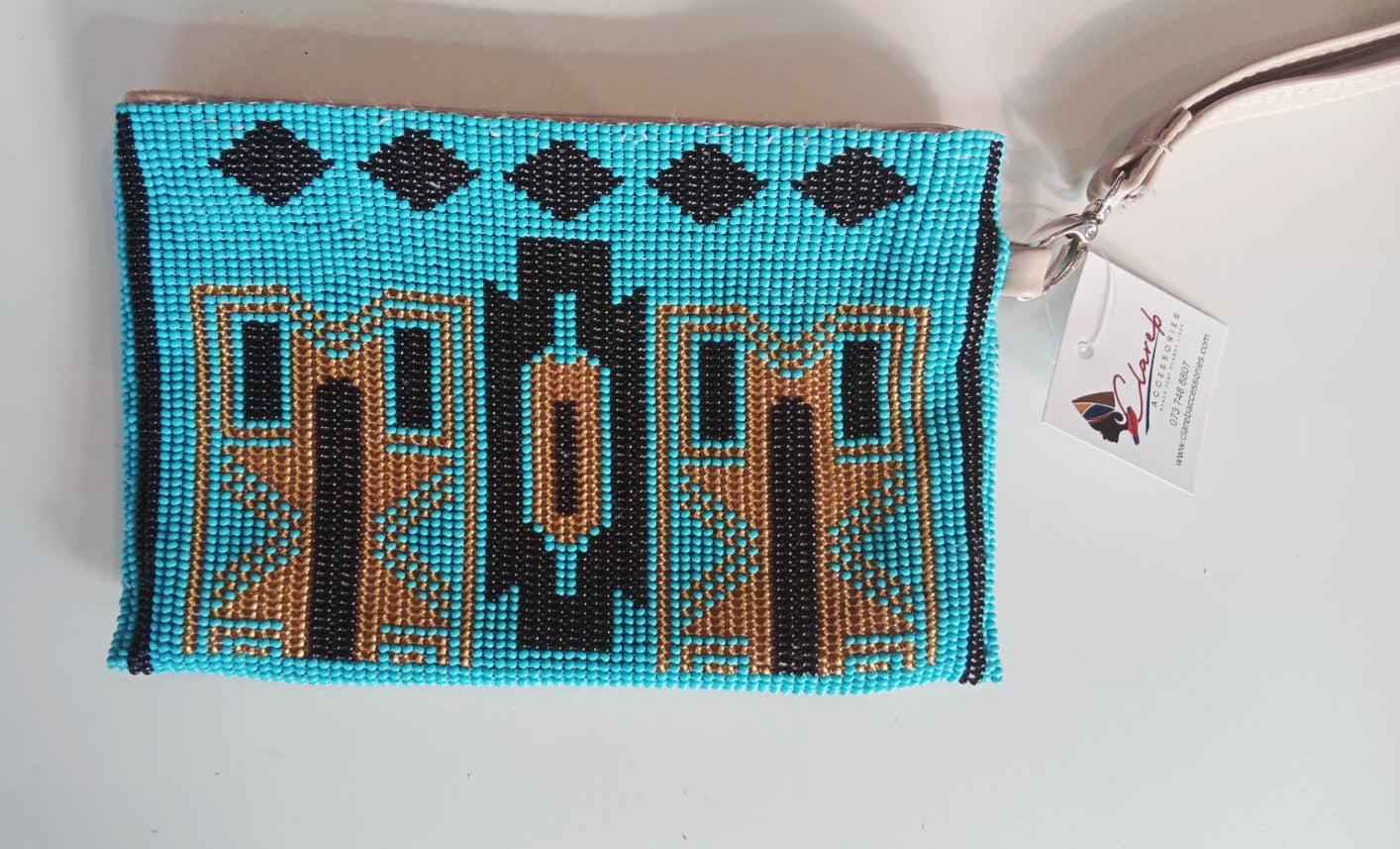 Beaded Leather Clutchbag