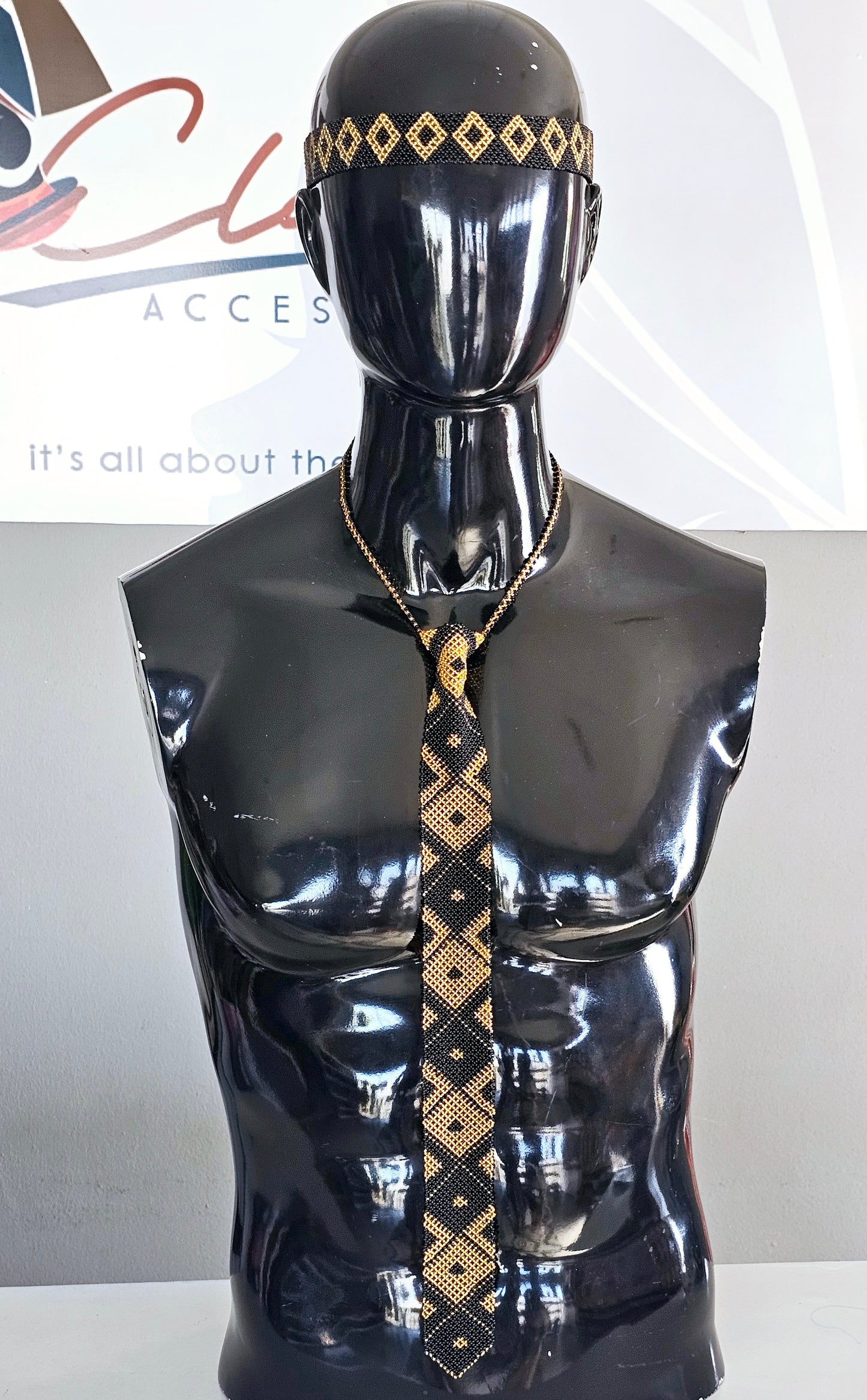 Men's Beaded Tie