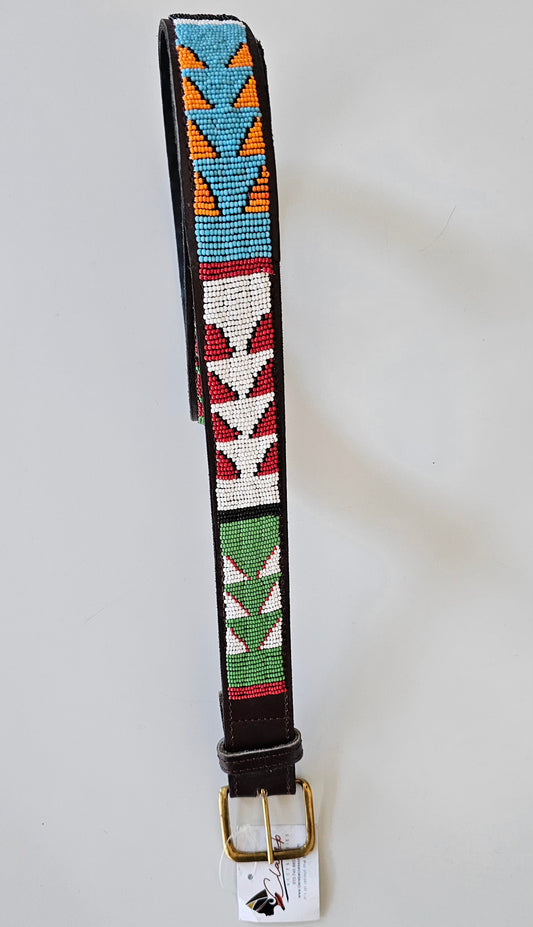Leather Beaded Belt