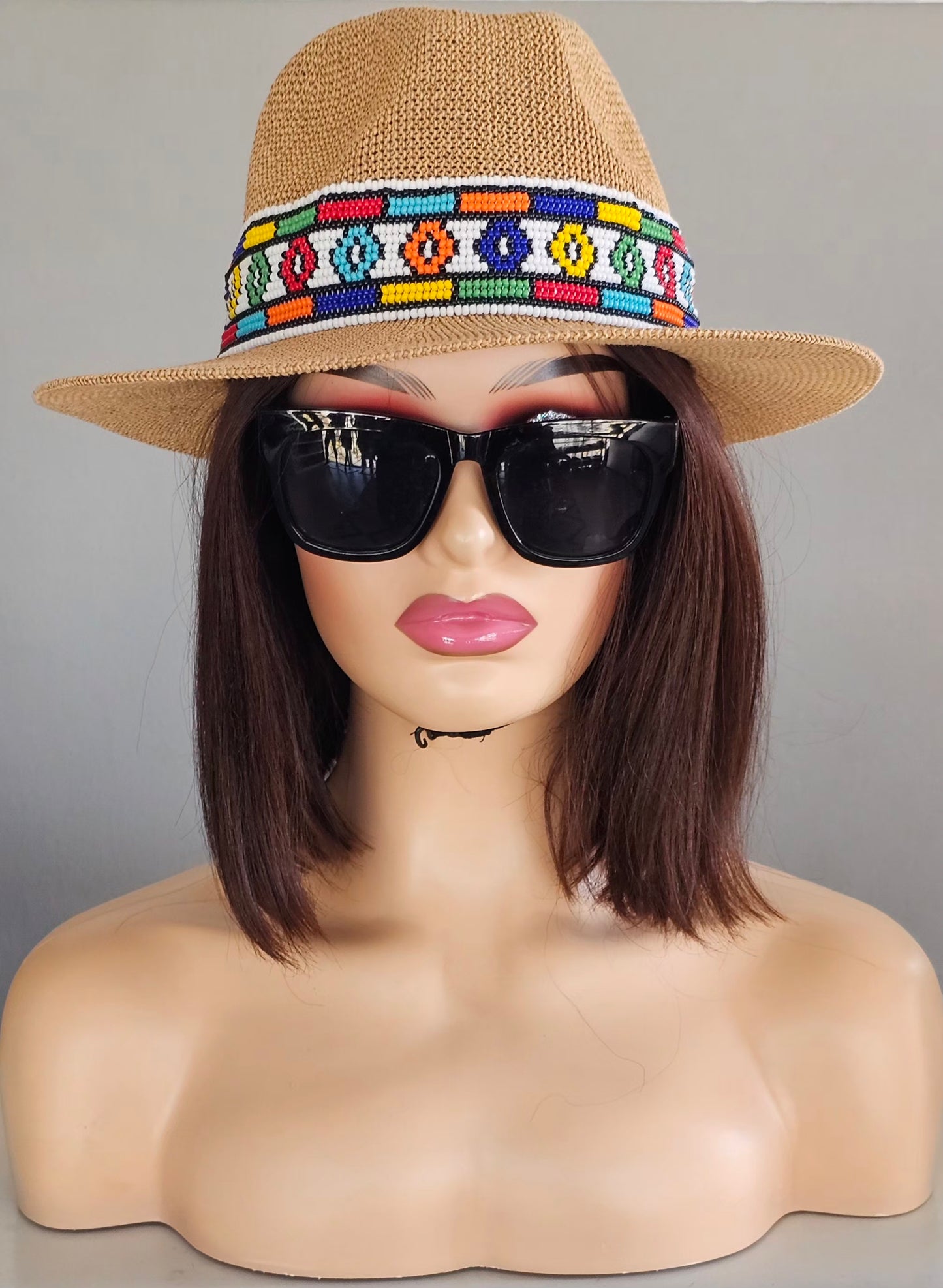 Beaded Straw Hat