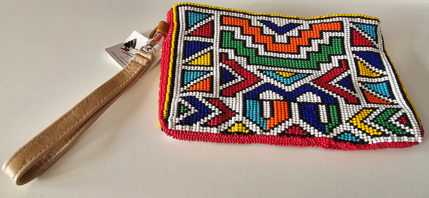 Amani Beaded Leather Clutchbag