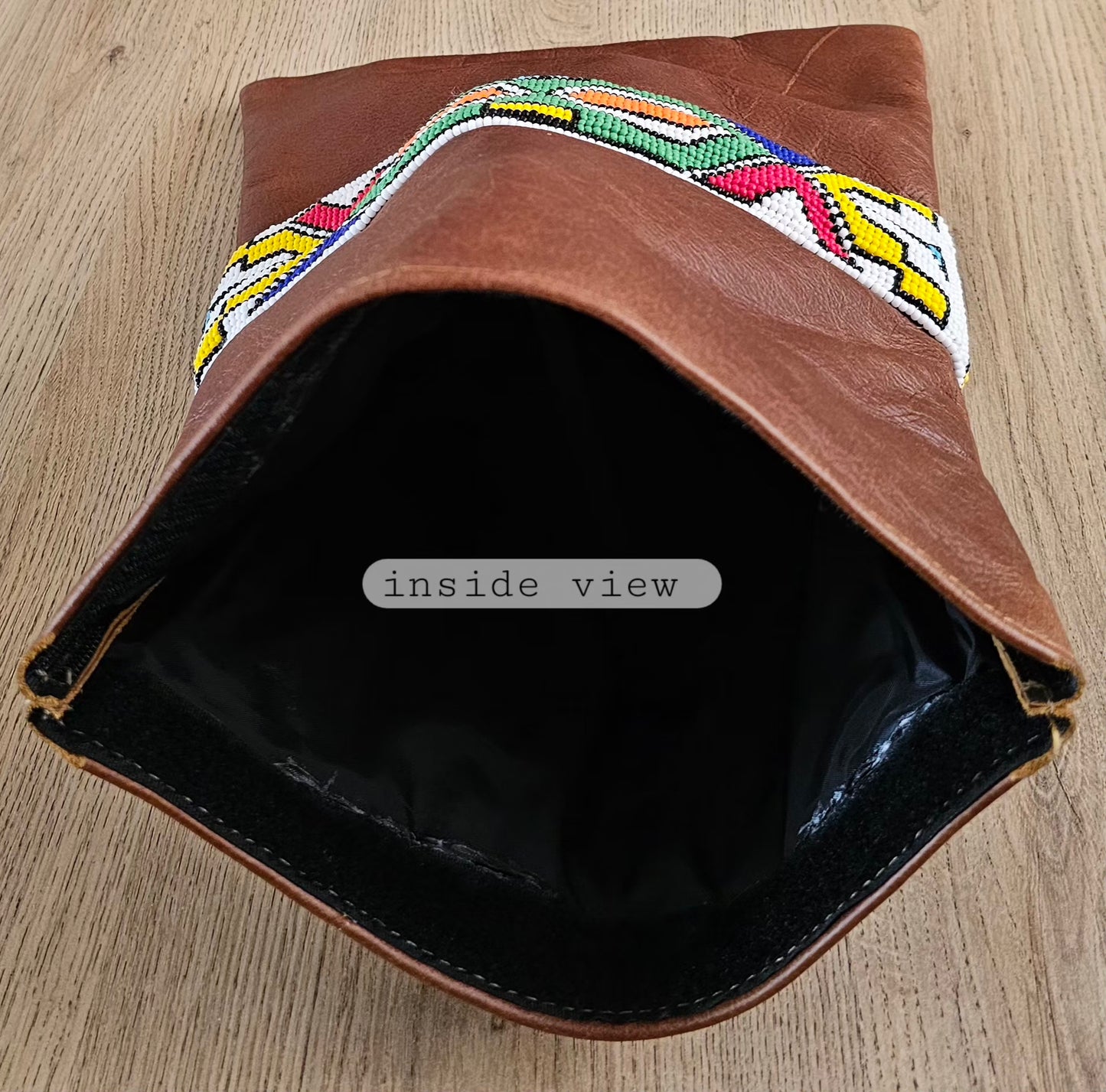 Beaded Leather Laptop Sleeve