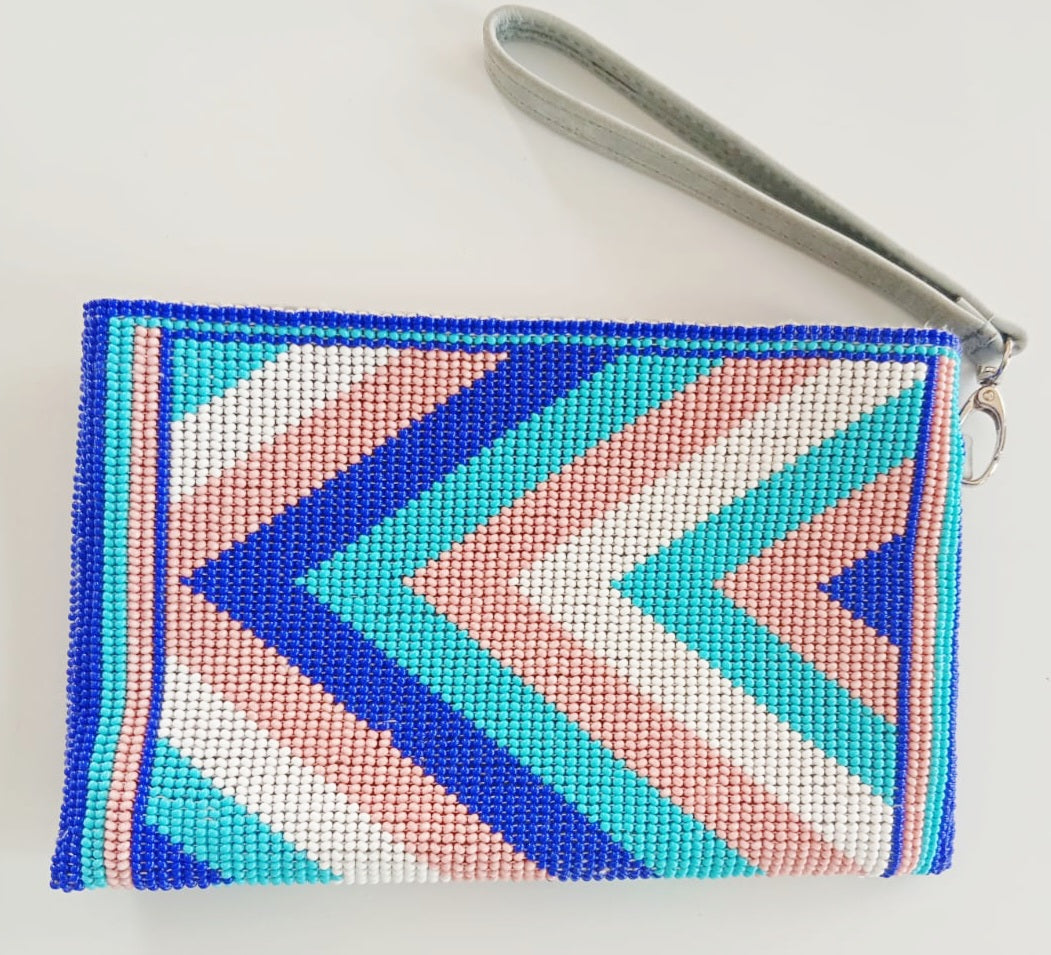 Beaded Leather Clutchbag