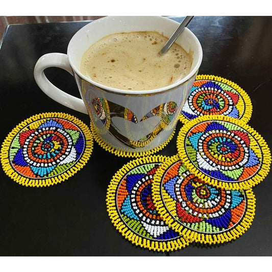 6x Beaded Coaster Set